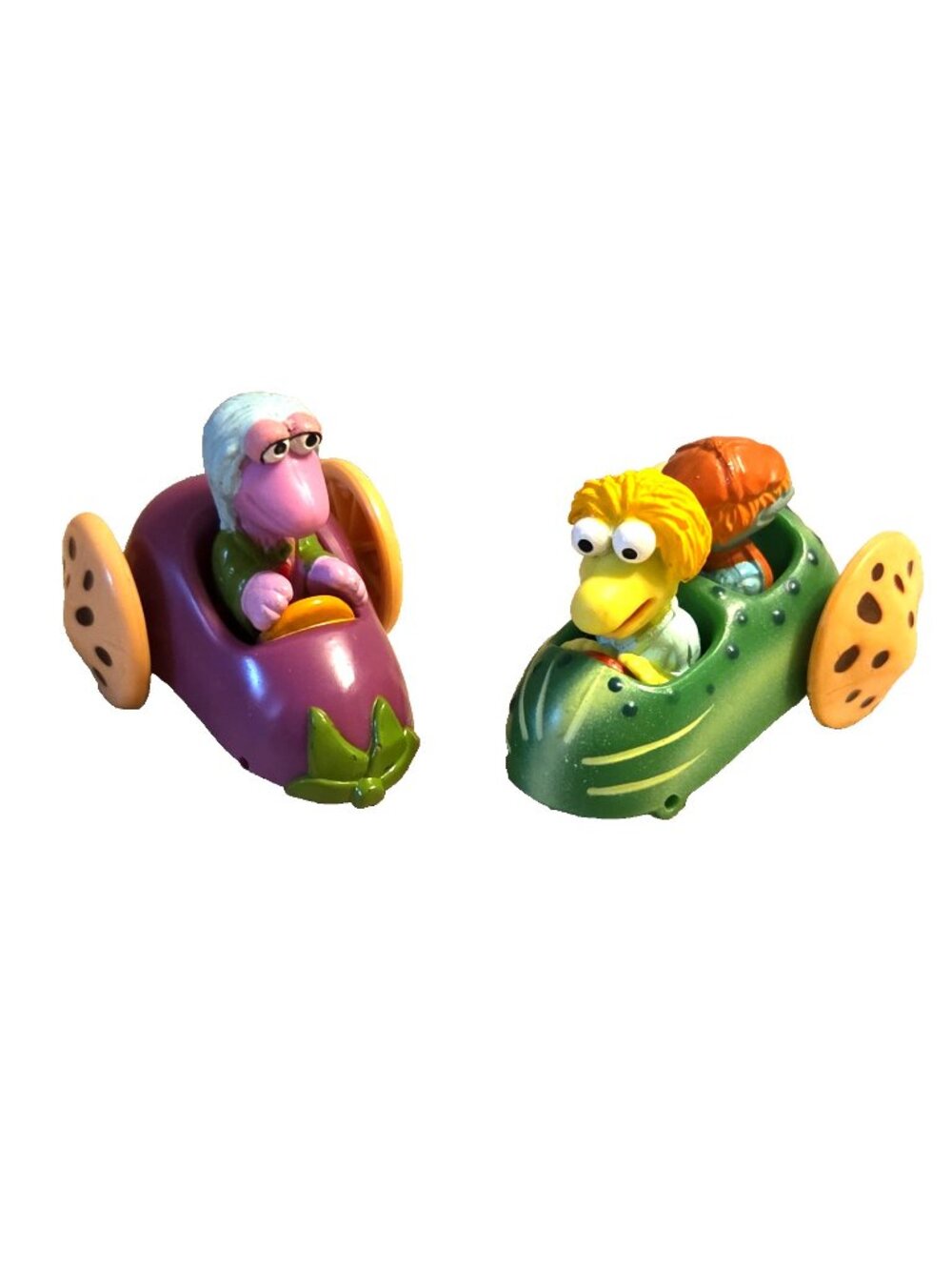 2 Fraggle Rock Cars Mcdonalds Happy Meal Toys Mokey Eggplant Boober Wembley